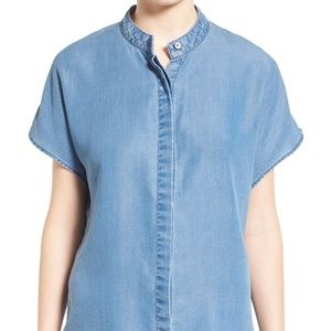 Keyhole Back Chambray Top KENDALL + KYLIE